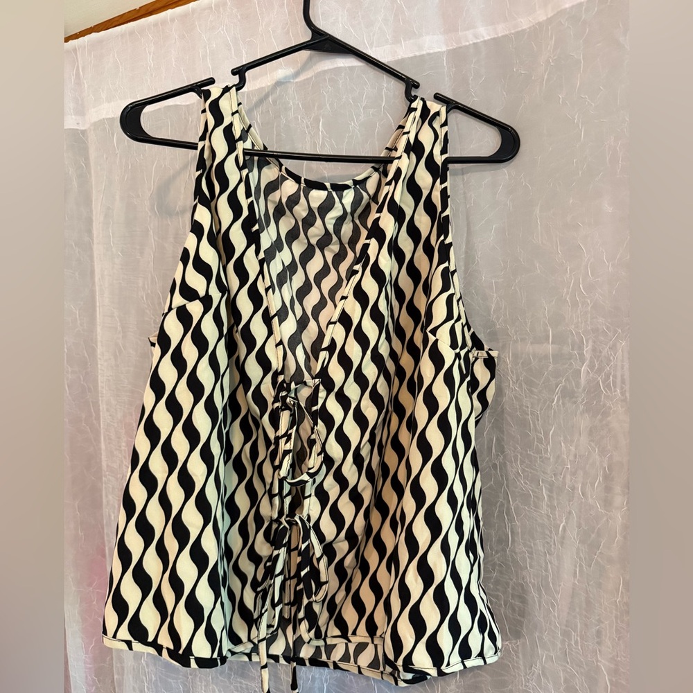 Black & White Blouse Vest